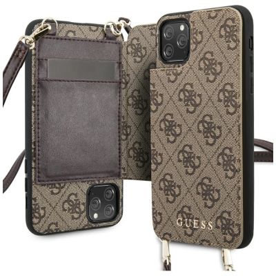 Guess 4G Crossbody-Hülle für iPhone 11 Pro Max – Braun