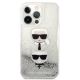 3. Karl Lagerfeld Liquid Glitter Karl&Choupette Head Case für iPhone 13 Pro Max - Silber