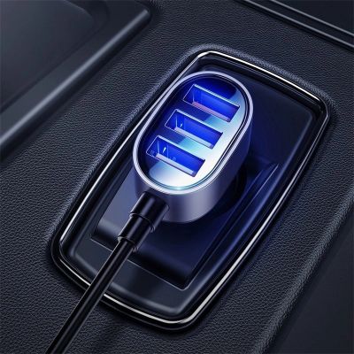 4. Joyroom Auto-Schnellladegerät 5x USB 6.2 A mit Verlängerungskabel schwarz (JR-CL03)