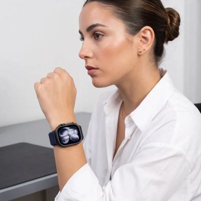 7. Tech-Protect NylonLoop Armband für Apple Watch 44 / 45 / 46 / 49 mm – Marineblau