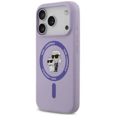 2. Karl Lagerfeld Silicone Karl&Choupette Ring MagSafe Hülle für iPhone 18 Pro / 17 Pro – violett