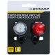 2. Set aus Silikon-LED-Fahrradlichtern, vorne und hinten, rund, schwarz, Dunlop