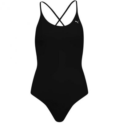 Puma Swim V-Ausschnitt Schwarzer Badeanzug W 935086 03