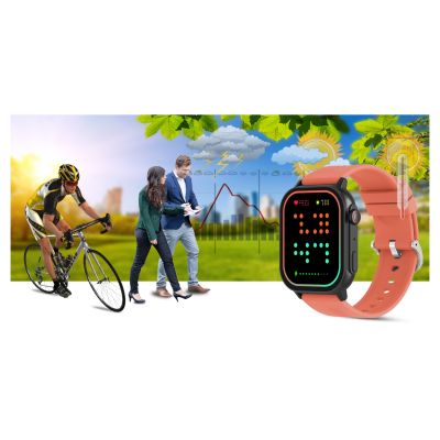 18. Gravity GT15-3 Smartwatch, rotes Silikonarmband + schwarzes Armband
