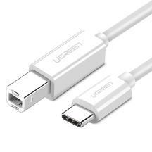 Ugreen US241 USB-C / USB-B 2.0 Kabel für Scanner Drucker 1,5 m – Weiß