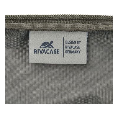 20. Rivacase Eden Rucksack Reiserucksack Olivgrünes gewachstes Leder (Pull-Up), Polyester, recyceltes Polyethylenterephthalat (rPET)