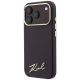 2. Karl Lagerfeld Saffiano MagSafe-Hülle mit kleinem Schriftzug und Metalllogo für iPhone 17 Pro / 18 Pro – bordeauxrot