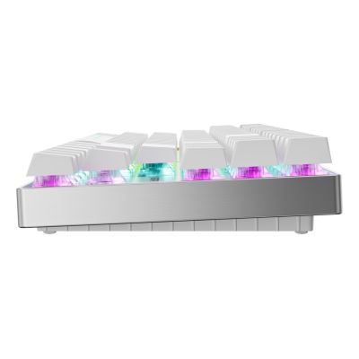 4. CHERRY MX 8.2 Pro TMR Kabellose Gaming-Tastatur USB + RF + Bluetooth QWERTZ, Deutschsilber, Weiß