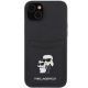 3. Karl Lagerfeld Saffiano Cardslot Karl&Choupette Metal Pin Hülle für iPhone 15 – Schwarz