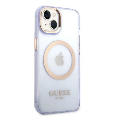 4. Ratet Guess , GUHMP14SHTCMU iPhone 14 6,1" lila/lila Hartschale Gold Outline Translucent MagSafe