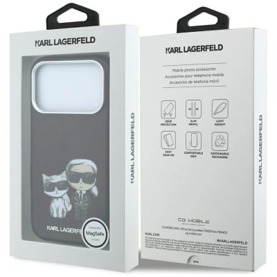 8. Karl Lagerfeld Smooth Karl & Choupette Bodies Sketch MagSafe Hülle für iPhone 18 Pro / 17 Pro - bordeauxrot