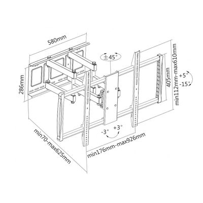 4. Maclean MC-679 Halterung (Schwenk-, Wand- und Neigefunktion - 100"; max. 80 kg)