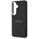 6. Guess Saffiano Peony Embossed Ring MagSafe Hülle für Samsung Galaxy S26 - Schwarz
