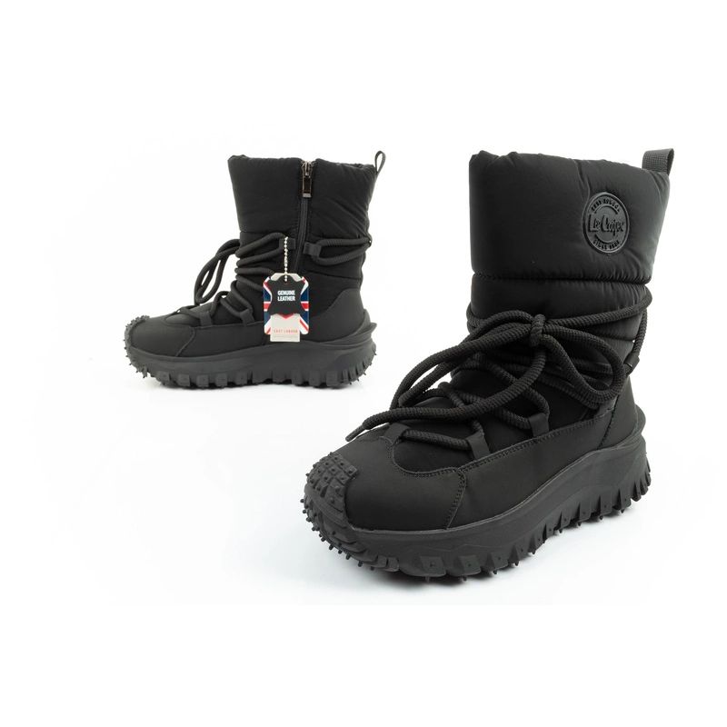 8. Lee Cooper Damen Winter-Wandersportschuhe, isoliert, schwarz, Naturleder