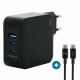 Mobilis Ladegerät 100W 2USB C 1USB A GaN-Kabel 100W Laptop, Smartphone, Tablet Schwarz Wechselstrom intern