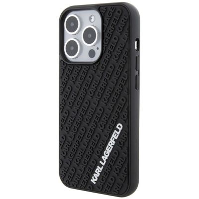 2. Karl Lagerfeld 3D Rubber Multi Logo Hülle für iPhone 15 Pro – Schwarz