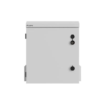 9. Wandregalschrank 10" HERMETISCH IP55 WAND-/STANGENMONTAGE 340X250X500 GRAU LANBERG (MONTIERT)