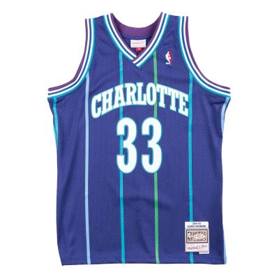 Mitchell & Ness NBA Charlotte Hornets Alonzo Mourning Swingman T-Shirt - SMJYAC18010-CHOPURP94AMO