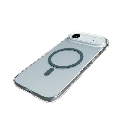 10. Puro Lite Mag TPU+PC Hülle kompatibel mit MagSafe für iPhone 17 Air - Transparent mit türkisfarbenem Ring
