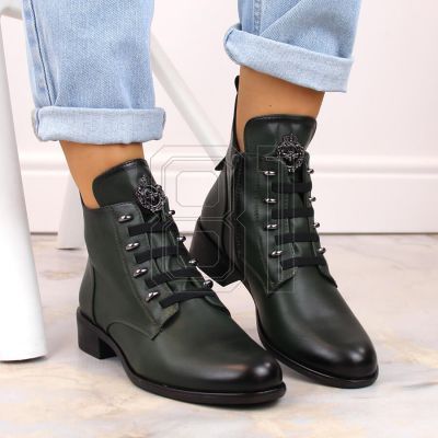 5. Jezzi W JEZ412B isolierte flache Stiefeletten, grün