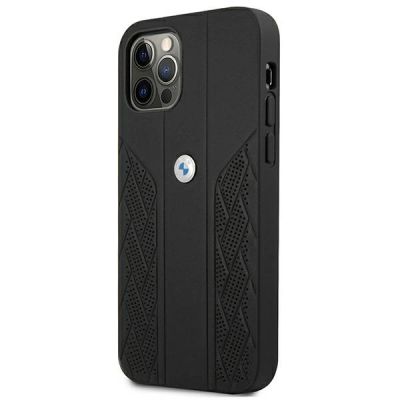 2. BMW Leather Curve Perforate Case für iPhone 12 Pro Max – Schwarz