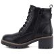 3. Damen-Lederstiefeletten mit Blockabsatz, schwarz, M.Daszyński OL77-3