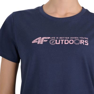 5. Damen-T-Shirt 4F F3495 marineblau 4FWAW26TTSHF3495 31S