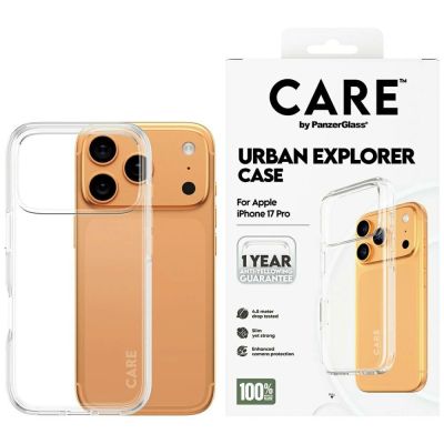 CARE by PanzerGlass Flagship Urban Explorer Case mit klarem Rahmen für iPhone 17 Pro - Transparent