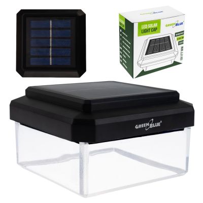 9. GREENBLUE LED-Solarleuchte für Pfosten. 100 x 100 mm, Umschlagform, 3200 K GB128 WW