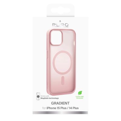 2. Puro Gradient MagSafe Silikonhülle für iPhone 15 Plus – Rosa