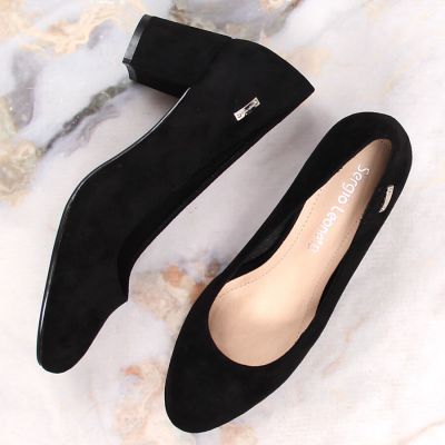 10. Sergio Leone W SK314D Wildleder Pumps mit Absatz Schwarz