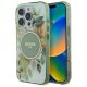 Guess IML Flower & Tonal Circle MagSafe Hülle für iPhone 16 Pro – Grün