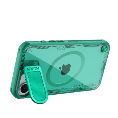 5. Nillkin Iceblade Prop Magnethülle mit Kameraabdeckung und Ständer für iPhone 16e / 17e – Grün