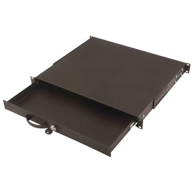 4. Tastaturablage mit Schloss 19" 1HE Digitus schwarz RAL 9005
