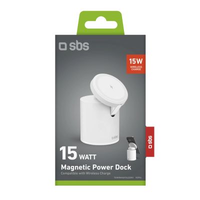 2. SBS 2-in-1 Kabellose Magnetladestation – Weiß