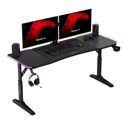 10. Huzaro Hero 4.6 RGB Schwarzer Gaming-Schreibtisch