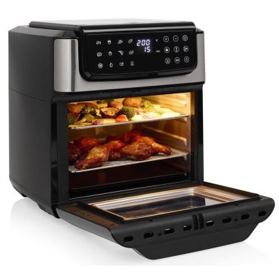 2. Tristar Heißluft-Ofen Kontrollleuchte Timerfunktion 12 l Einzelautonome 1800 W Heißluftfritteuse Schwarz, Edelstahl