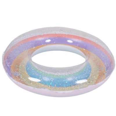 2. Schwimmring 90 cm Regenbogen Glitzer Lila 35644