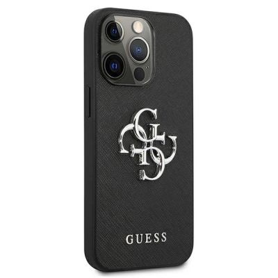 4. Guess Saffiano 4G Metal Logo Case für iPhone 13 Pro / 13 6.1" - Schwarz