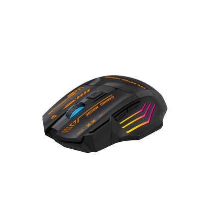5. Wozinsky WMGB-1179 Kabellose optische Gaming-Maus mit integriertem Akku, 3200 DPI und Hintergrundbeleuchtung – Schwarz