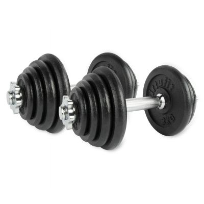 VIRTUFIT VERSTELLBARES PRO-HANTELSET - LANGHANTELSET - GUSSEISEN - 1 X 15 KG