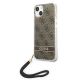 2. Guess GUOHCP14MH4STW iPhone 14 Plus 6,7 "braun / braunes Hardcase 4G Print Strap