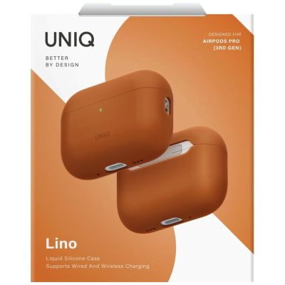 6. Uniq Lino Silikonhülle für AirPods Pro 3 – Orange
