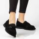 8. Damen-Ledermokassins mit Gummiband, schwarz, Filippo DP7947