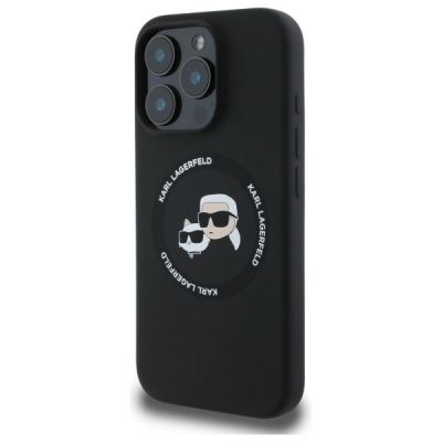 2. Karl Lagerfeld KLHMP16XSKCHTCK iPhone 16 Pro Max 6,9" schwarz/schwarz Hardcase Silikon Karl&Choupette Heads MagSafe