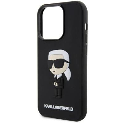6. Karl Lagerfeld KLHCP14L3DRKINK iPhone 14 Pro 6.1" schwarz/schwarz Hardcase Rubber Ikonik 3D