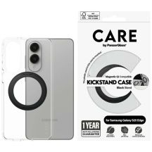 CARE by PanzerGlass Feature Black Kickstand & QI Case für Samsung Galaxy S25 Edge - Transparent
