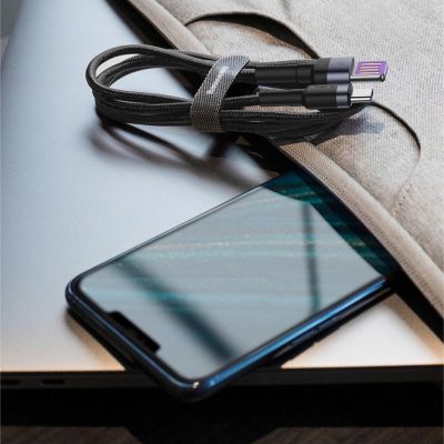 19. Baseus Cafule Kabel USB Typ C SuperCharge 40W Quick Charge 3.0 QC 3.0 Kabel 1m grau-schwarz (CATKLF-PG1)