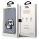 7. Karl Lagerfeld KLBKP14LSANKCPG iPhone 14 Pro 6,1" Bücherregal Silber/Silber Saffiano Karl & Choupette