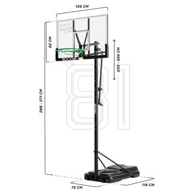 2. Salta Center Stand-Basketballkorb 125 cm x 371 cm